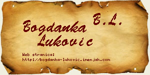 Bogdanka Luković vizit kartica